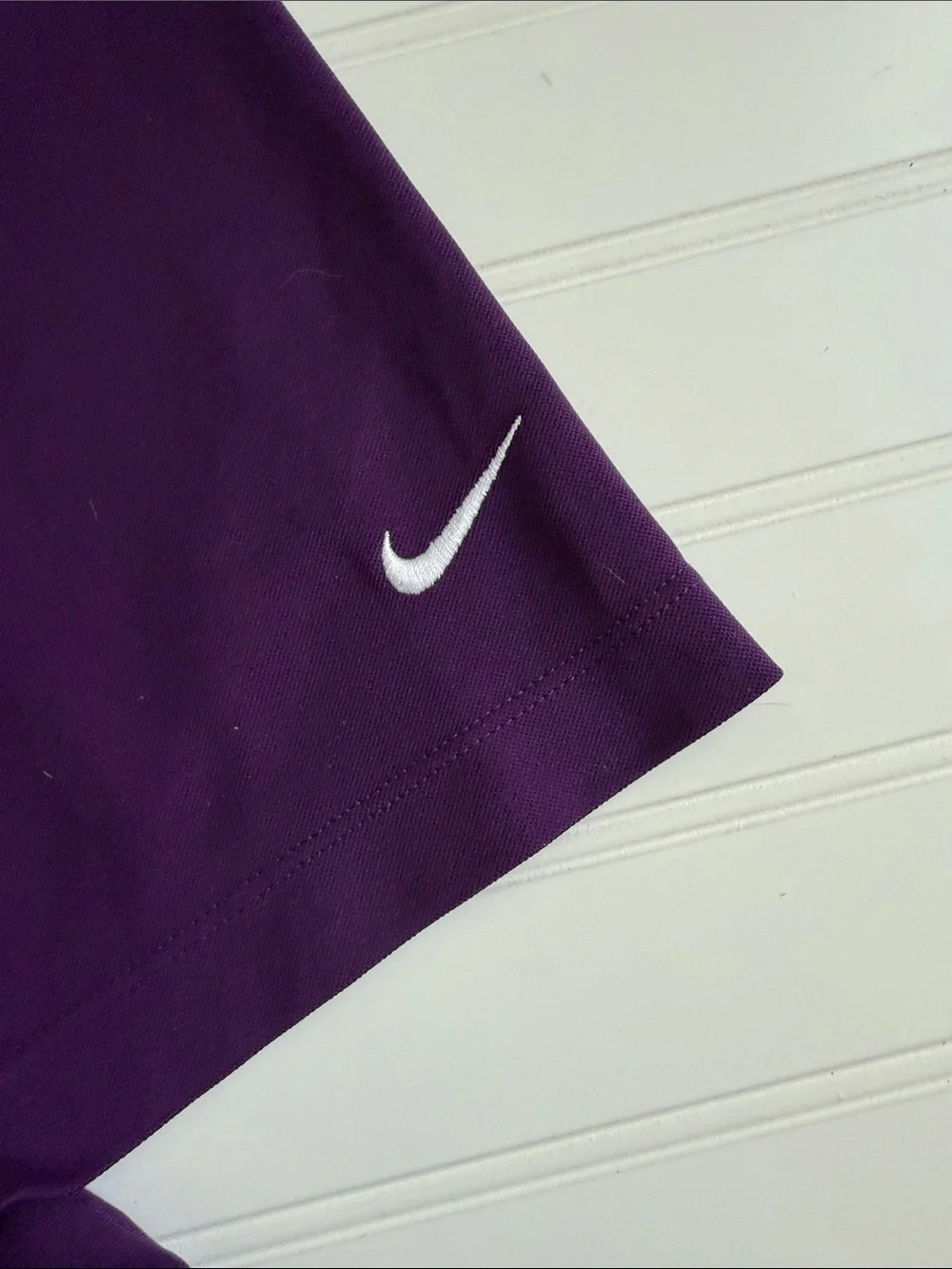 (342)Nike Men’s Purple Polo Shirt with White Buttons